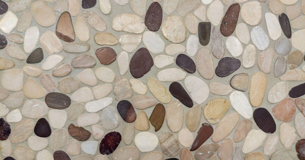 mosaic tile floor pebbles